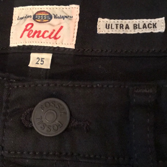 Fossil never worn ultra black pencil denim black jeans / pants - Picture 7 of 8
